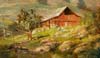 Stefan Bauman, Hornbrook barn opus2   - Oil on Panel 10x18 